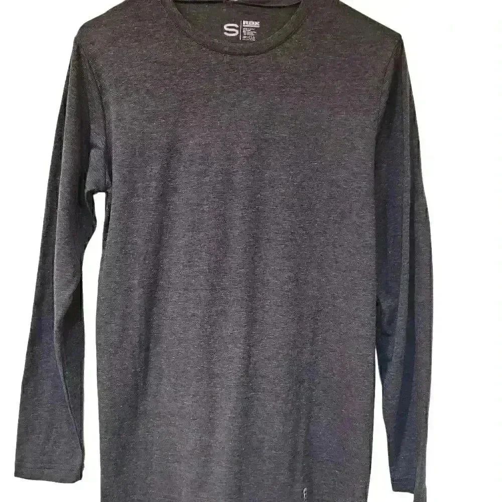 RBX Men's Charcoal Heather Gray Long Sleeve T-Shirt, NEW NWT